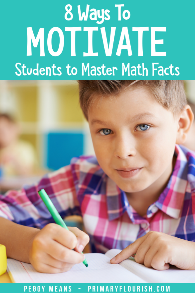 Learn proven strategies to motivate your elementary students to increase their math fact fluency in basic math facts: Addition & Multiplication. We look at intrinsic, such has growth mindset and extrinsic strategies (student goal setting and tracking). Free Motivation Tool Kit included. Inspire 1st grade, 2nd grade, 3rd grade students to master their basic facts. #mathfactfluency