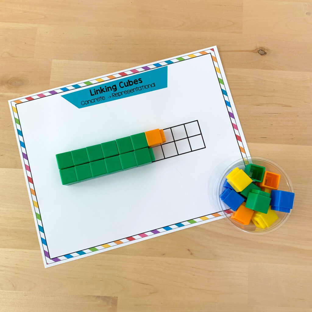 Increase math fact fluency by using the CRA instructional model. Concrete objects such as linking cubes are a great way to provide concrete, hands-on practice with a concept before moving to the transitional and abstract phases.