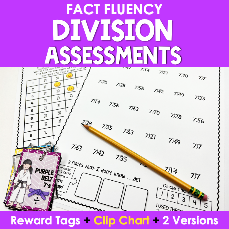 All you need to inspire your third, fourth, and fifth graders to master division facts using these Math fact fluency with timed tests.