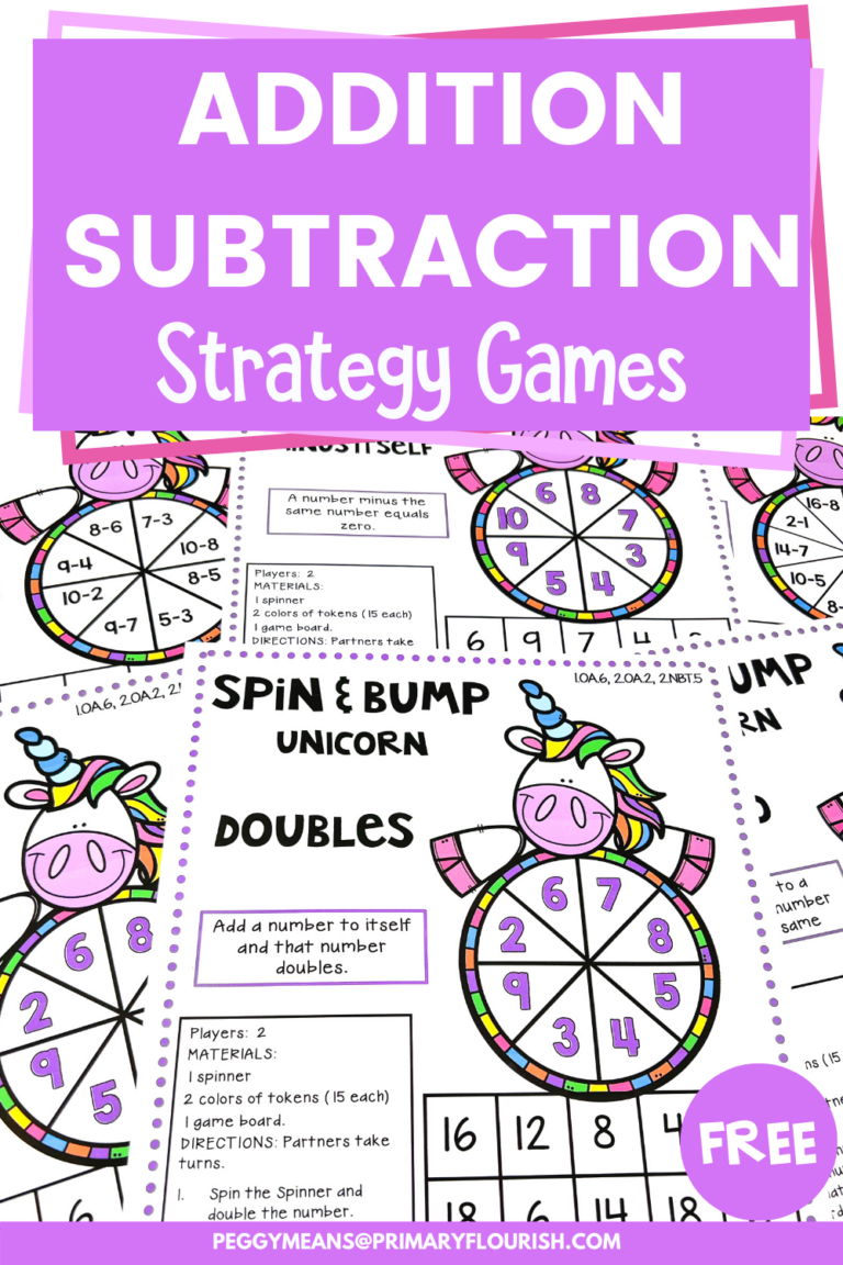 Develop addition and subtraction math fact fluency with these FREE bump games/