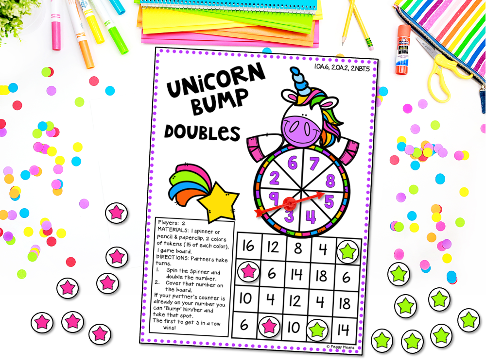 addition and subtraction strategy games Unicorn Bump